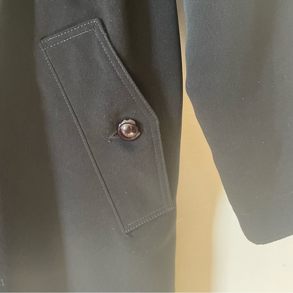 Fleet Street Fleece Lined Black Trench Coat 4P - Picture 7 of 12